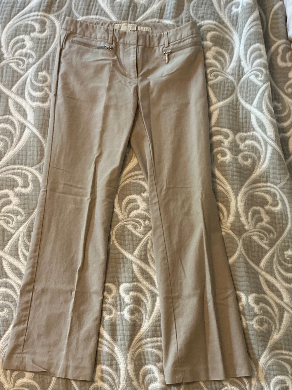 Michael Kors Gramercy Fit Pants Size 6 Taupe Flare Dress Pants